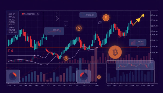 Financial markets trading charts